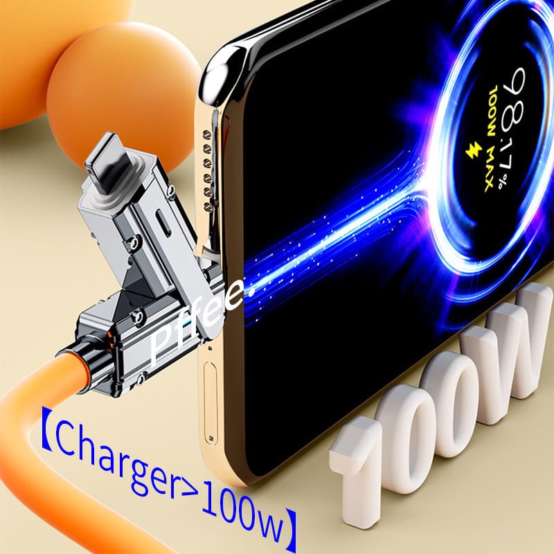 Ảnh Cáp Pffee 4in1 100w 6A USB Type C Lxxning PD Sạc Nhanh Tất Cả Các Điện Thoại Đa Năng 3