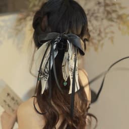 Thumbnail Aijolen Mới Trung Quốc Nơ Ruy Băng Tóc Nữ Đầu Lưng Vuốt Tóc Cá Mập Kẹp Phong Cách Cổ Xưa Phụ Kiện Tóc 2