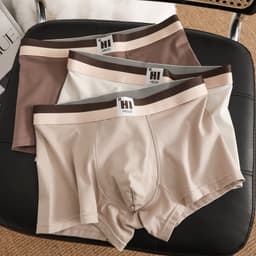Thumbnail Ecmn Nam Morandi Màu Quần Short Boxers Kháng Khuẩn Đáy Quần Lót Thoáng Khí Mềm Mại Và Thân Thiện Với Da Liền Mạch Plus Kích Thước Quần Lót 2