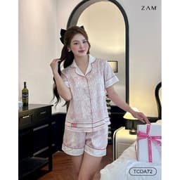 Thumbnail BỘ MẶC NHÀ ZAM - TCDA72 - BỘ NGẮN TAY QUẦN ĐÙI MUST DASH HỒNG 4