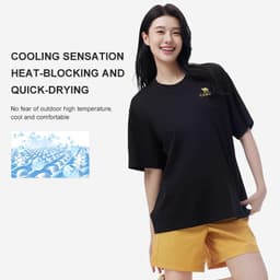 Thumbnail Áo thun nữ ngắn tay CAMEL CROWN dáng rộng thoáng mát nhanh khô kháng khuẩn hàng đầu thông thường 2