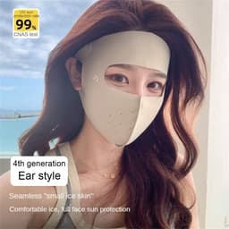 Thumbnail Mặt Nạ Che Nắng Toàn Mặt Ice Silk Traceless Thoáng Khí Chống Nắng Che Chắn Tia UV Mặt Nạ Thể Thao Cưỡi Ngựa Ngoài Trời *KÍNH 4