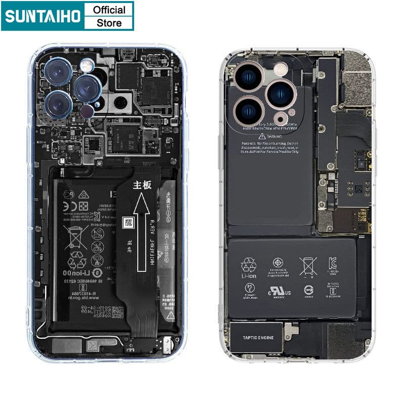 Ảnh Suntaiho Thời Trang Độc Đáo Vỏ Ngộ nghĩnh Bảng Mạch Họa Tiết Ốp lưng Cho Iphone 15 14 12 13 11 Pro Max IP 7 8 Plus Iphon X Xs XR Xs Max TPU Mềm Cao Cấp Chống Sốc Ốp Lưng 1