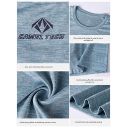 Thumbnail Áo thun nam CAMEL CROWN thoáng khí mát tay ngắn thể thao ngoài trời nửa tay 4