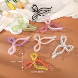 Thumbnail Aijolen Kẹo Nơ Màu Kẹp Tóc Cá Mập Lớn Kẹp Nữ Đầu Lưng Xoăn Kẹp Tóc Thời Trang Phụ Kiện Tóc 2