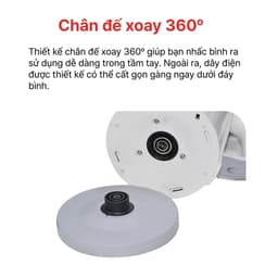 Thumbnail Ấm siêu tốc Happy Cook 1.2L, HEK-120PW  - 2 lớp chống nóng - Bảo hành chính hãng 12 tháng. 2