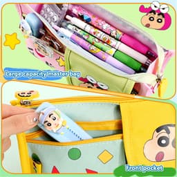 Thumbnail Aubess [Quà tặng] Hộp đựng bút chì Crayon Shin-Chan dung tích lớn cho học sinh Hộp đựng bút chì chống nước dễ thương Túi đựng đồ dùng học tập hoạt hình 2