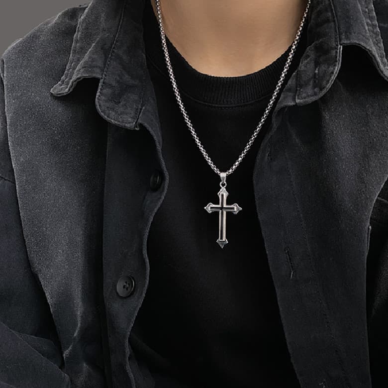 Ảnh 17KM Vòng cổ Mạ Bạc Nhiều Lớp unisex y2k Phong Cách hip hop Phụ kiện trang sức 4