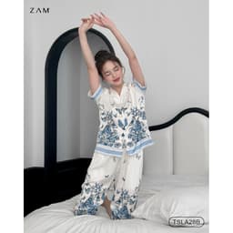 Thumbnail BỘ MẶC NHÀ SHE BY ZAM - TSLA28B - BỘ NGẮN TAY QUẦN LỬNG SẮC XUÂN XANH 2