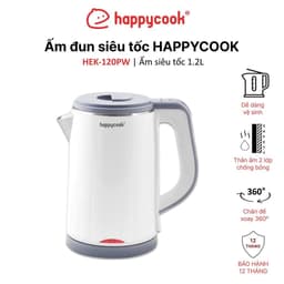 Thumbnail Ấm siêu tốc Happy Cook 1.2L, HEK-120PW  - 2 lớp chống nóng - Bảo hành chính hãng 12 tháng. 1