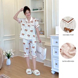 Thumbnail BỘ MẶC NHÀ SHE BY ZAM - TSLA46 - BỘ NGẮN TAY QUẦN LỬNG NGỰA NÂU 1