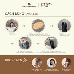 Thumbnail Combo dầu gội ngừa rụng tóc, hỗ trợ dày tóc, kích thích mọc tóc (300ml) và dầu xả siêu dưỡng ẩm (200ml) - Arganmidas 4