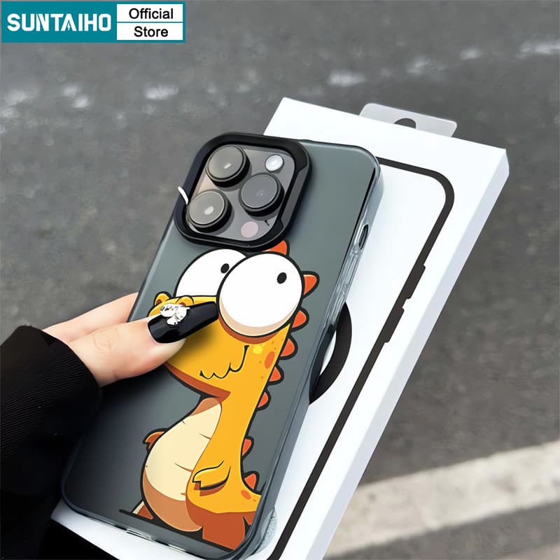 Ảnh Suntaiho Ngộ nghĩnh Hoạt Hình Độc Đáo Họa Tiết Rồng Trong Suốt Mờ Dành Cho Iphone 11 12 13 14 15 16 Pro Max IP 7 8 Plus Iphon X Xs XR Xs Max TPU Silicon Mềm Cao Cấp Chống Sốc Ốp điện thoại 4