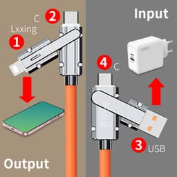 Thumbnail Cáp Pffee 4in1 100w 6A USB Type C Lxxning PD Sạc Nhanh Tất Cả Các Điện Thoại Đa Năng 2