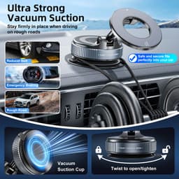 Thumbnail Giá đỡ điện thoại ô tô từ tính Fonken Cốc hút chân không 360° Giá đỡ điện thoại có thể gập lại có thể xoay được Thích hợp cho điện thoại thông minh 4