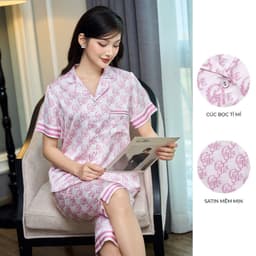 Thumbnail BỘ MẶC NHÀ SHE BY ZAM - TSLA40 - BỘ NGẮN TAY QUẦN LỬNG CUTE HỒNG 1