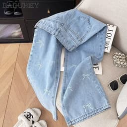 Thumbnail DaDuHey New American Ins High Street Retro Embroidered Jeans Niche High Waist Wide Leg Pants plus Size Trousers 2