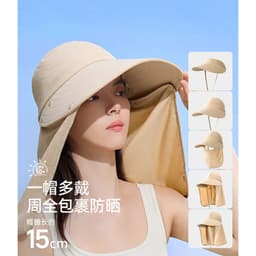 Thumbnail Mũ chống nắng toàn mặt CAMEL CROWN dành cho nữ, Mũ xô có thể tháo rời Bảo hiểm toàn diện 1