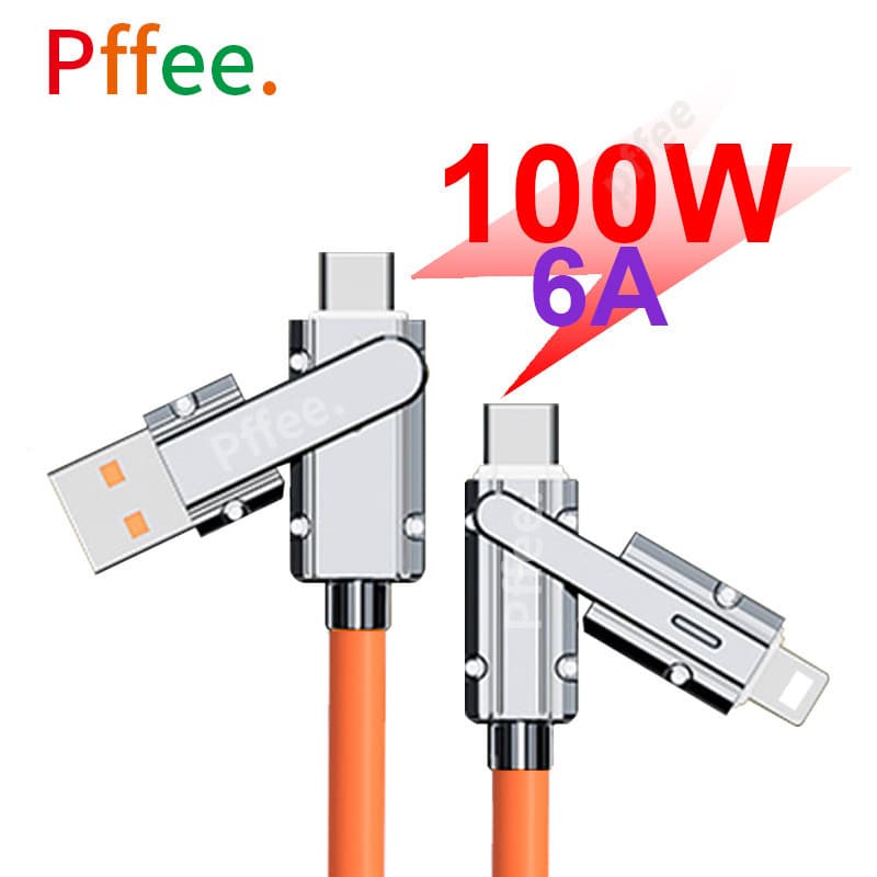 Ảnh Cáp Pffee 4in1 100w 6A USB Type C Lxxning PD Sạc Nhanh Tất Cả Các Điện Thoại Đa Năng 1