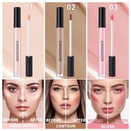 Thumbnail Giao Hàng Nhanh [Quà Tặng Miễn Phí] 1/3 Sản Phẩm Jingnishi Contouring Liquid Matte Oil Control Moisturizing Foundation + Phấn Má Hồng Che Khuyết điểm Chống Nước Lâu Trôi Mỹ Phẩm Trang đi 2