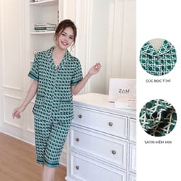 Thumbnail BỘ MẶC NHÀ SHE BY ZAM - TSLA49 - BỘ NGẮN TAY QUẦN LỬNG ĐAN CHÉO XANH 1