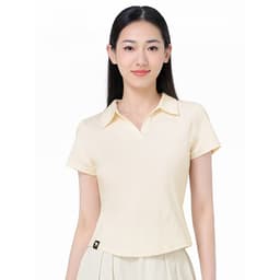 Thumbnail Camel CROWN Áo Thun Nữ Ve Áo Ngắn Tay Thoáng Khí Nhanh Khô Mát Mỏng Thường Ngày Thể Thao Top 3