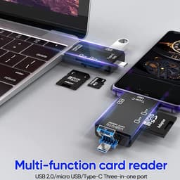 Thumbnail Đầu đọc thẻ thông minh 6 trong 1, Bộ chuyển đổi thẻ đa năng USB đa năng tất cả trong 1 Hub mỏng Đọc phương tiện thông minh, Đầu đọc thẻ nhớ Đầu đọc thẻ đa năng, Truyền dữ liệu tốc độ cao 4