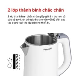 Thumbnail Ấm siêu tốc Happy Cook 1.2L, HEK-120PW  - 2 lớp chống nóng - Bảo hành chính hãng 12 tháng. 4