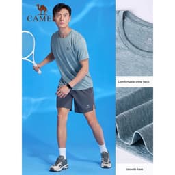 Thumbnail Áo thun nam CAMEL CROWN thoáng khí mát tay ngắn thể thao ngoài trời nửa tay 2