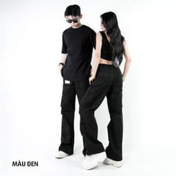 Thumbnail Quần Cargo Túi Hộp Unisex Kaki 100 Cotton KQSTYLING Ống Rộng Form Wide Cạp Nút Chun Sau WDV01 3