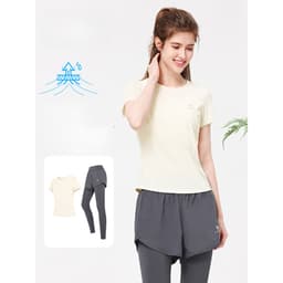 Thumbnail Camel CROWN Bộ đồ tập Yoga dành cho nữ Chạy bộ thông thường thoáng khí Tập thể dục Bộ đồ hai mảnh 4