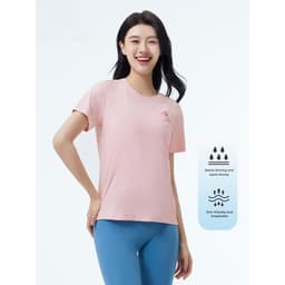 Thumbnail Camel CROWN Áo thun nữ tay ngắn thoáng khí Áo thể thao cổ tròn khô nhanh khô 1