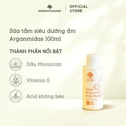 Thumbnail Sữa tắm dưỡng trắng siêu dưỡng ẩm Arganmidas Thiên Nhiên Argan Oil Hữu Cơ làm sạch và sáng nuôi dưỡng da - 100ml 2