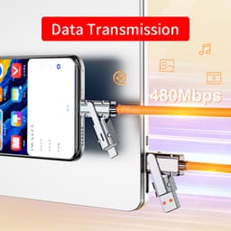 Thumbnail Cáp Pffee 4in1 100w 6A USB Type C Lxxning PD Sạc Nhanh Tất Cả Các Điện Thoại Đa Năng 4