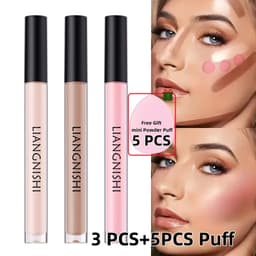 Thumbnail Giao Hàng Nhanh [Quà Tặng Miễn Phí] 1/3 Sản Phẩm Jingnishi Contouring Liquid Matte Oil Control Moisturizing Foundation + Phấn Má Hồng Che Khuyết điểm Chống Nước Lâu Trôi Mỹ Phẩm Trang đi 1