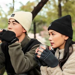 Thumbnail Mũ dệt kim ngoài trời CAMEL CROWN Nam và Nữ Mũ len chống gió ấm áp mùa thu 3