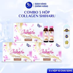 Thumbnail Combo 3 Hộp Nước Uống Collagen 82X Shiharu - Hỗ Trợ Làm Đẹp Da, Cấp Ẩm, Trẻ Hoá Da 10 lọ/Hộp 1