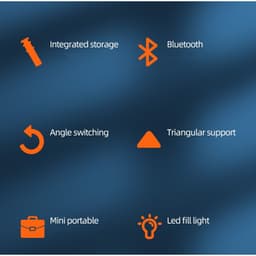 Thumbnail Evebot Gậy selfie Bluetooth đa chức năng với đèn LED, điều khiển từ xa Bluetooth, chân máy ảnh, ảnh tự sướng hoặc phát trực tiếp, dễ mang theo 4