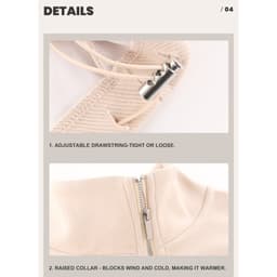 Thumbnail Áo khoác nữ ngắn CAMEL CROWN Cổ đứng Áo khoác chống gió Dây kéo Bộ đồ ngoài trời 4