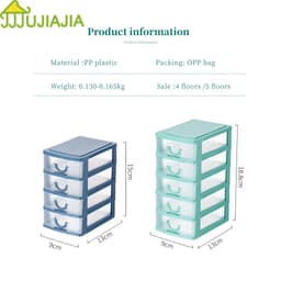 Thumbnail Jujiajia 5 Lớp Ngăn Kéo Có Thể Tháo Rời Chống Bụi Ngăn Kéo Bảo Quản Trong Suốt Hộp PP Để Bàn kệ góc tường tủ mini để bàn kệ nhựa bàn làm việc văn phòng kệ đa năng 4 tầng hộp đựng nước hoa 2