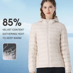 Thumbnail Áo khoác CAMEL CROWN Down Áo khoác nam nữ có mũ trùm đầu chống gió thông thường Áo khoác ấm áp 2