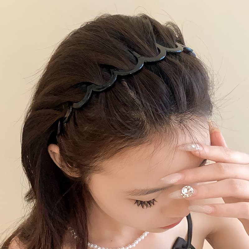Ảnh DREJEW Băng đô rửa mặt bằng nhựa đơn giản trang điểm băng đô nữ có mái tóc gãy có răng kẹp tóc chống trượt đa năng 1