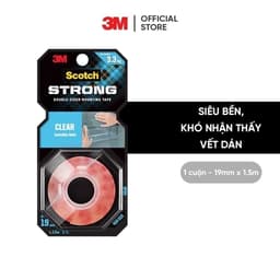 Thumbnail Băng keo hai mặt 3M™ Scotch®, trong suốt, siêu dính, độ bền cao, chống tia UV, kéo nhẹ nhàng, 1 cuộn, Dùng trong nhà 1