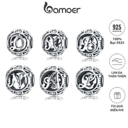 Thumbnail Hạt bạc 925 BAMOER chữ A ~ Z dùng làm trang sức thủ công 1
