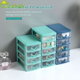 Thumbnail Jujiajia 5 Lớp Ngăn Kéo Có Thể Tháo Rời Chống Bụi Ngăn Kéo Bảo Quản Trong Suốt Hộp PP Để Bàn kệ góc tường tủ mini để bàn kệ nhựa bàn làm việc văn phòng kệ đa năng 4 tầng hộp đựng nước hoa 3