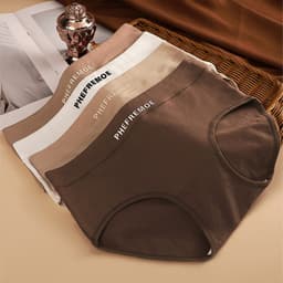 Thumbnail Ecmn Maillard Quần Đùi Màu Cho Nữ Quần Cotton Nguyên Chất Thoải Mái Chống Khuẩn Liền Mạch Tóm Tắt Plus Kích Thước L-2XL 4
