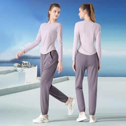 Thumbnail CAMEL CROWN Yoga Suit Mùa Thu Sáng Chạy Bộ Thể Thao Ngoài Trời Slim Fit Ấm Áp Thể Dục Tay Dài 4