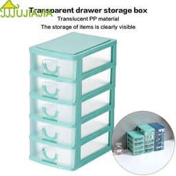 Thumbnail Jujiajia 5 Lớp Ngăn Kéo Có Thể Tháo Rời Chống Bụi Ngăn Kéo Bảo Quản Trong Suốt Hộp PP Để Bàn kệ góc tường tủ mini để bàn kệ nhựa bàn làm việc văn phòng kệ đa năng 4 tầng hộp đựng nước hoa 1