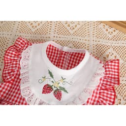 Thumbnail Body Caro Cổ Yếm Dâu Cho Bé Gái Sơ Sinh 1 2 Tuổi MINTSCLOSET Quảng Châu - BS6319 4