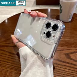 Thumbnail Suntaiho Ốp Lưng iPhone Đơn Giản Trong Suốt Crysta Mềm Chống Sốc TPU Ốp Điện Thoại Cho Iphone 16 15 14 13 12 11 Pro Max IP 7 8 Plus Iphon X XS XR XsMax 4